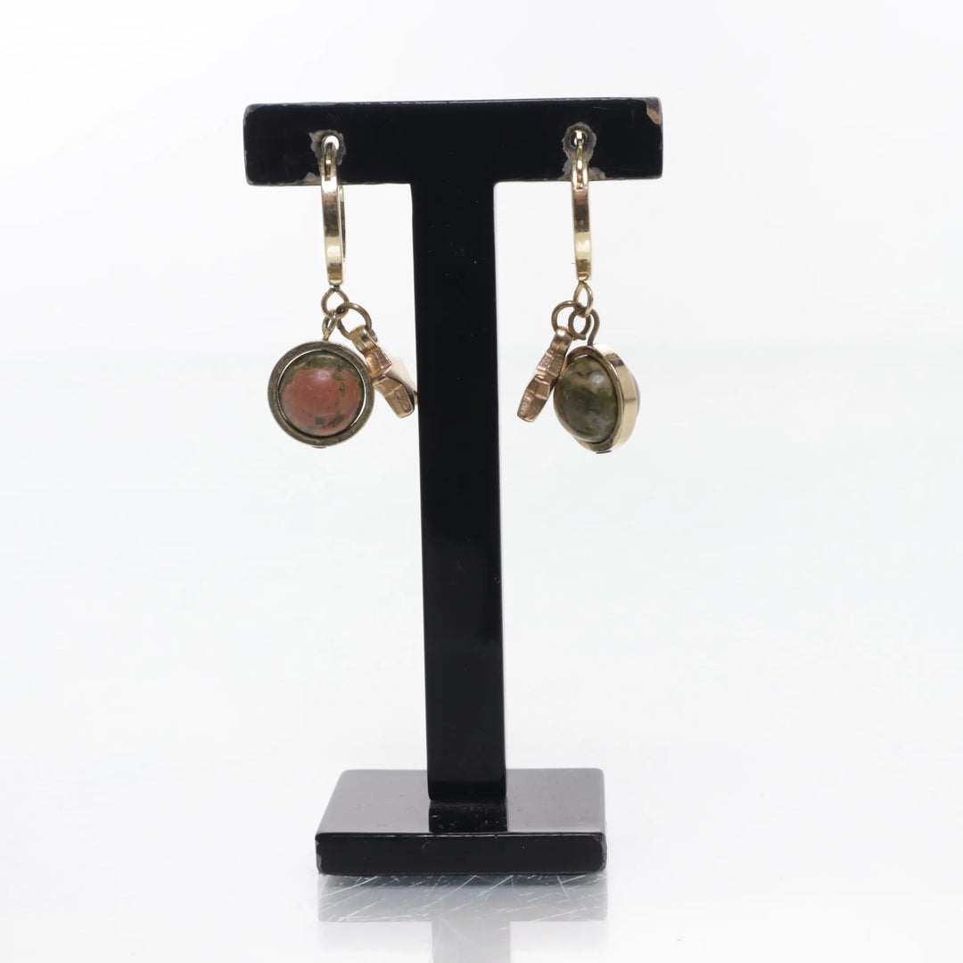 Goud, Groen - Oorbellen