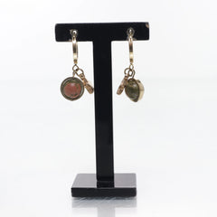 Goud, Groen - Oorbellen