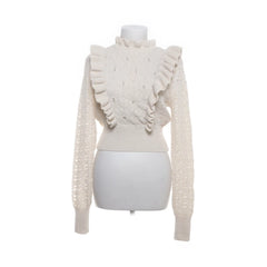 Zara | Witte gebreide ruche trui