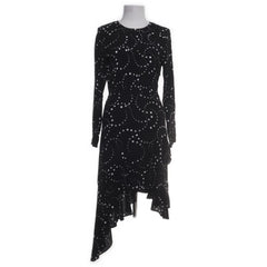 Maje | Zwarte asymmetrische sterrenprint jurk