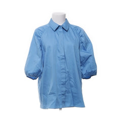 Leveté Room | Blauwe blouse met pofmouwen