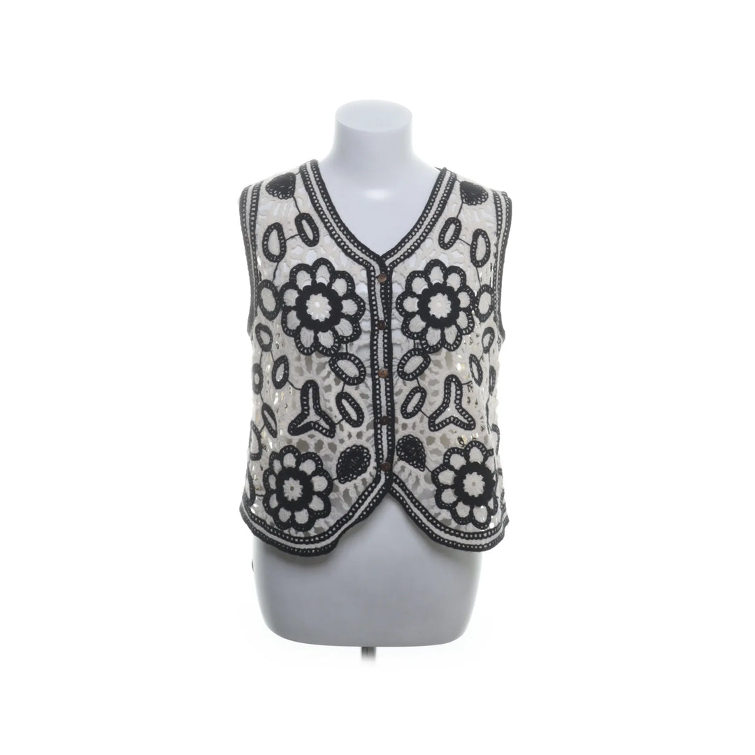 Beige, Zwart - Gilet
