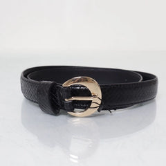 Zwarte Lederen Riem Goudkleurige Gesp