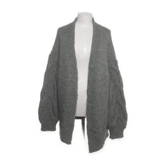 About You | Donkergroene gebreide cardigan met kabelpatroon