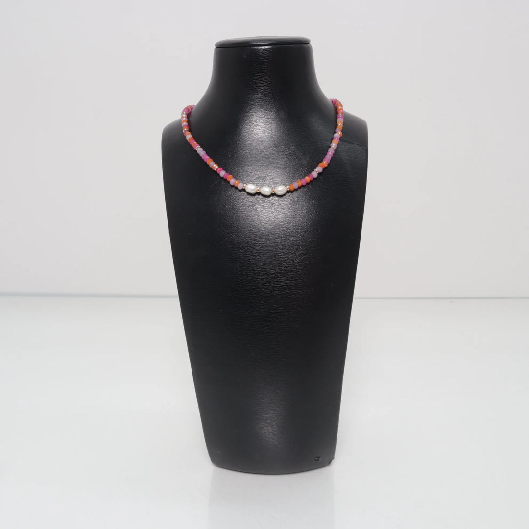 Bijou Brigitte | Rood, Roze - Ketting
