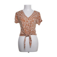 Lindex | Bruine bloemenprint knooptop