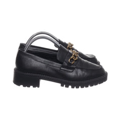 London Rebel | Zwarte Loafers met Kettingdetail