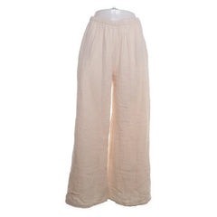 Lens | Beige Wijde Linnen Broek