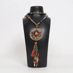 Beige, Grijs, Meerkleurig - Ketting