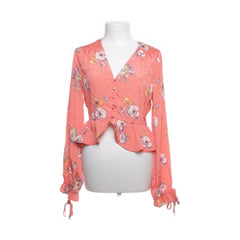 Neon Rose | Koraalrode Bloemen Peplumtop