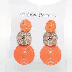 Oranje Schijf Oorbellen