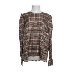 Second Female | Bruine geruite blouse