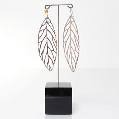 Zilveren Bladvormige Oorbellen