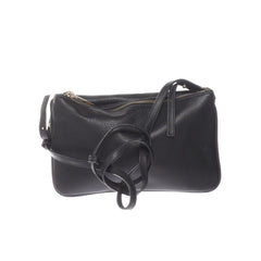 Zwarte leren crossbody tas