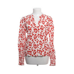 Neo Noir | Witte blouse met rode bloemen
