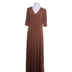 Maxi jurk | Bruine Maxi Jurk V-hals
