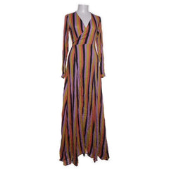 Stieglitz | Gestreepte Maxi Wikkeljurk