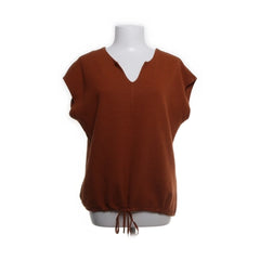 Comma | Bruine Mouwloze Blouse