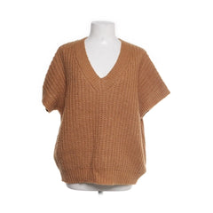 Saint Tropez | Bruine Gebreide V-hals Trui