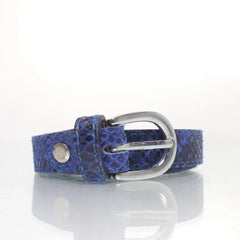 Blauwe Slangenprint Riem