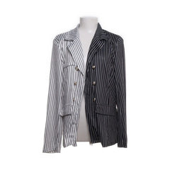 Blazer | Gestreept Tweekleurig Colbert