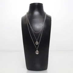 Zilverkleurige ketting met dubbele hanger