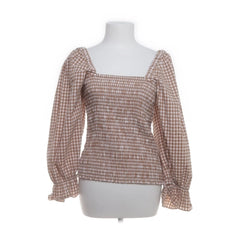 Boii | Bruine geruite smockblouse