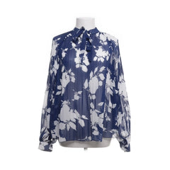 Ichi | Blauwe bloemenprint blouse