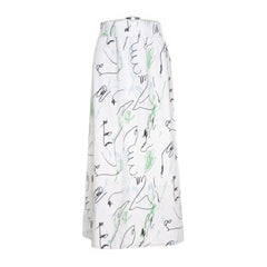 Monk | Wit, Meerkleurig - Maxi rok