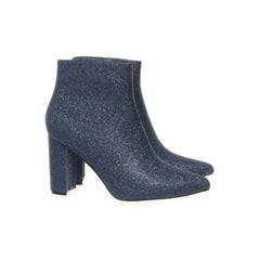 Blauw, Zilver - Laarzen met hak