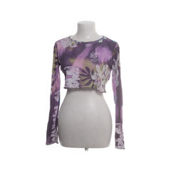 Weekday | Paarse gebloemde crop top