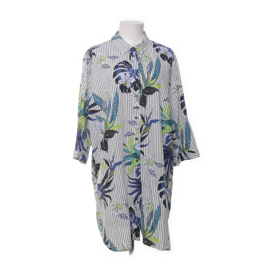 Via Appia | Wit, Blauw, Meerkleurig - Blousejurk