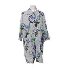 Via Appia | Wit, Blauw, Meerkleurig - Blousejurk