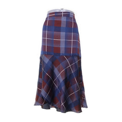 Co'Couture | Blauwe Geruite Midi-rok